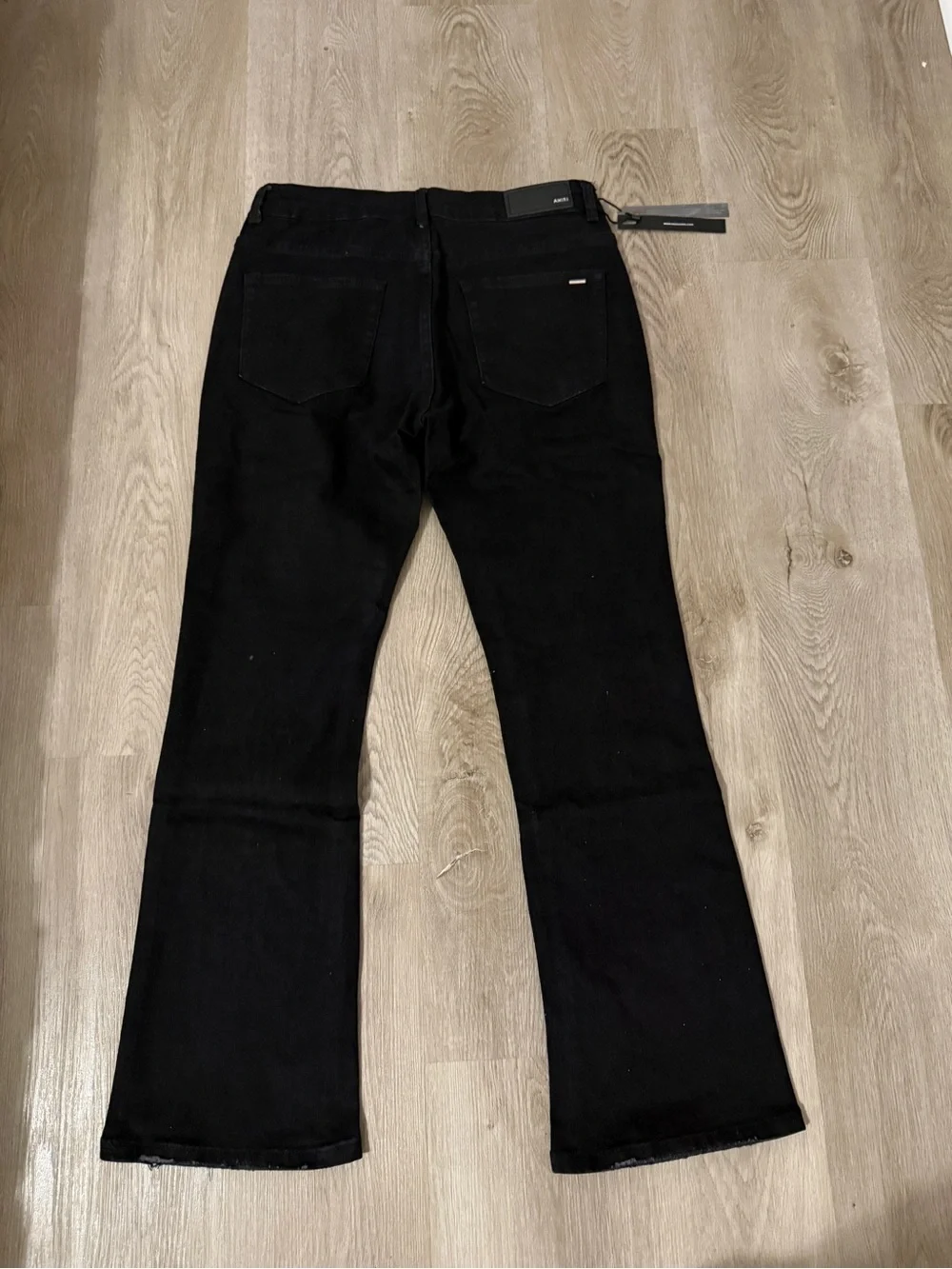 AMIRI Black Wide-Leg Jeans with Skeleton Graphic